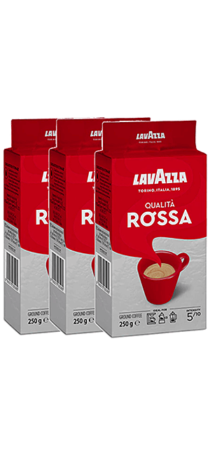 Lavazza Qualita Rossa 3 x 225g gemahlen Lavazza Qualita Rossa 3 x 225g gemahlen