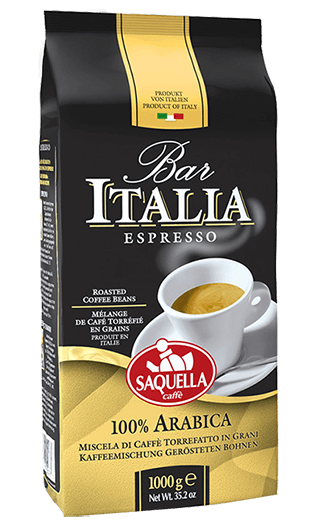 Saquella Kaffee Espresso Bar Italia 100% Arabica 1kg Bohnen