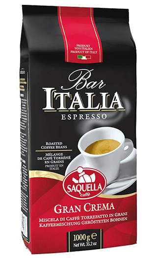 Saquella Kaffee Espresso Bar Italia Gran Crema 1kg Bohnen